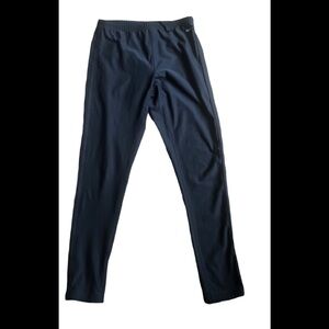 Women's Nike Dri Fit Running Pant Size L (12-14) Black Zip Back Pocket Outdoors